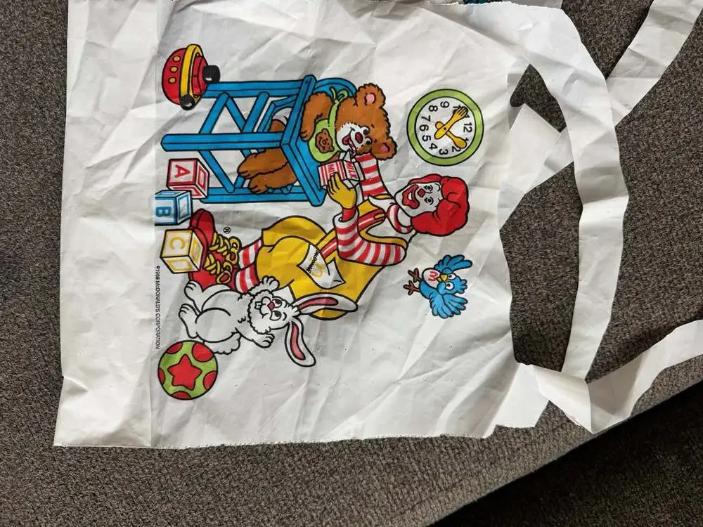 Vintage Set of 2 Vintage 1986 McDonald's Ronald McDonald Plastic Child's Bibs